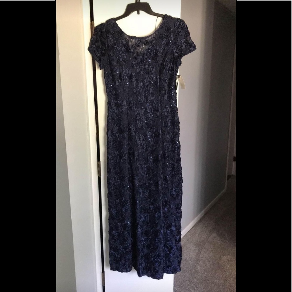 Alex Evenings Navy Maxi dress with short sleeves